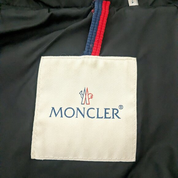 Black Flammette Down Winter Coat Moncler Size 00 - Picture 8 of 13